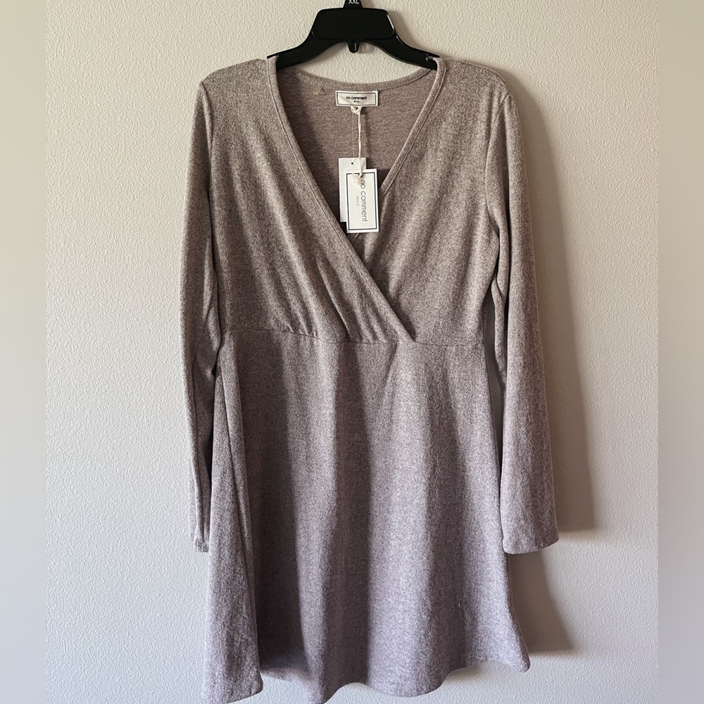 Macy’s No Comment Wrap Style Mini Dress in Lavender (Large)